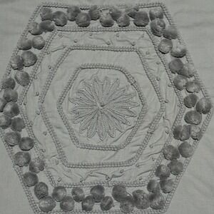 Pottery Barn Pom Pom Pillow‎ Cover 20x20 Gray Cotton Boho Farmhouse